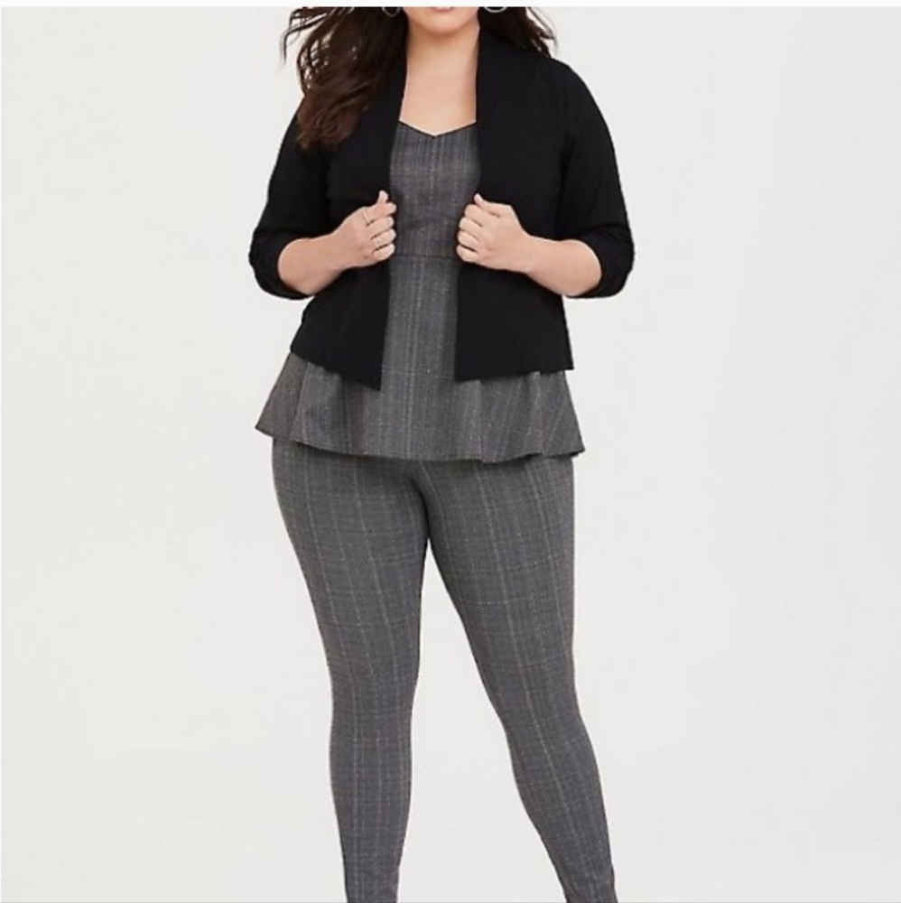 Torrid Houndstooth Peplum Top And Pants Set
